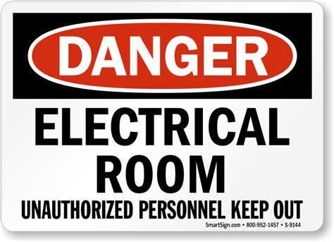 safety signs for electrical room